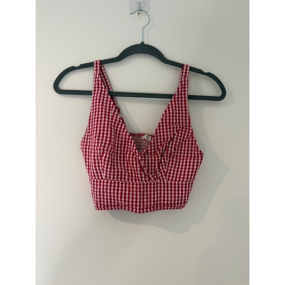 Brandy Melville Tops - Brandy Melville Red Gingham Amara Crop Top Sweetheart Neckline, One Size